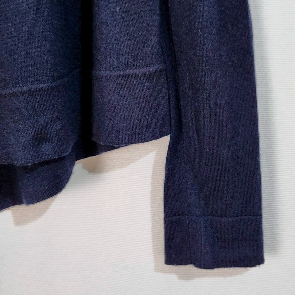 Derek Lam 10 Crosby Ventura V-Neck Sweater Medium Navy Wool Silk Cashmere - Picture 4 of 9
